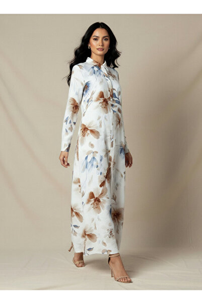 Iconic Trapeze Midi Dress with Floral Print