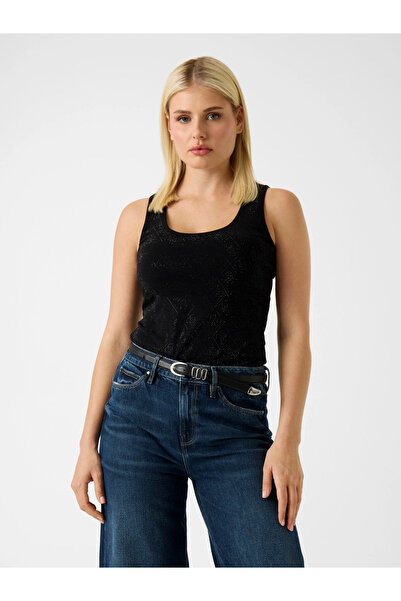 Guess Sleeveless All 4g Logo Women's Black Top W6Gp10K2932-Jblk