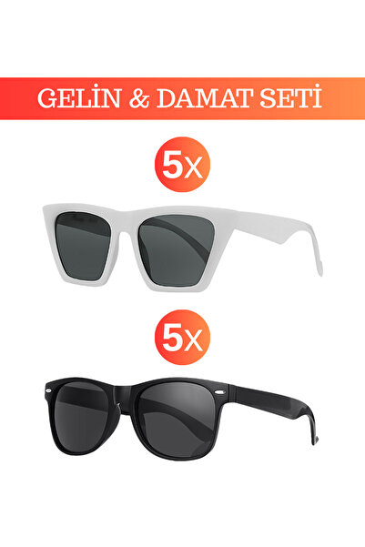 Kinary 10-Piece Glasses Set – Bride & Groom – Wedding, Engagement, Bacheloret...