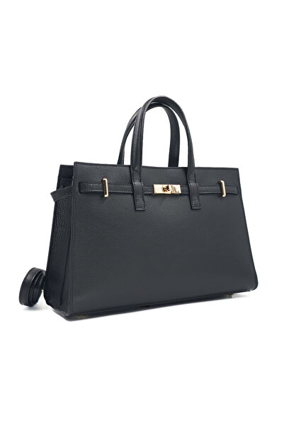 Posete Fagaras Celina Leather Purse - Black, Genuine Leather Office Bag, Hand...