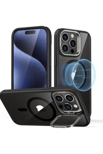ESR iPhone 15 Pro Max Classic Hybrid HaloLock Kickstand, black/transparent