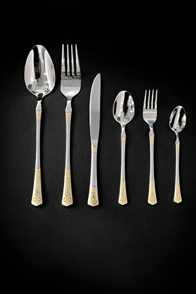 Home 36 Parça Gold Detaylı Paslanmaz Çelik Çatal Kaşık Bıçak Seti – Şık Sofra...