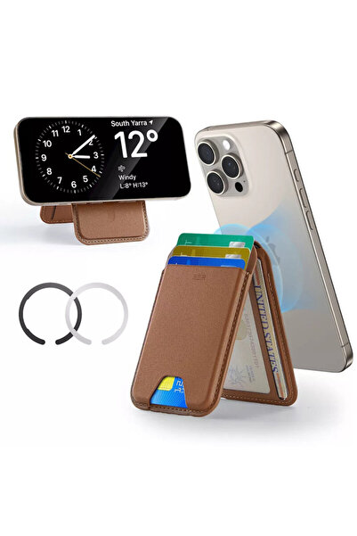 ESR Leather Wallet 3x Card + Magnetic Ring Classic, Brown