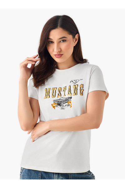 SP Characters Cotton T-shirt with Mustang Print