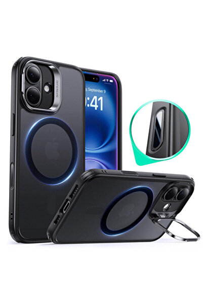 ESR Suport hibrid HaloLock pentru iPhone 16 Classic, negru înghețat