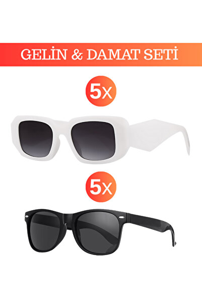 Kinary Set of 10 Bride and Groom Glasses – Black and White Concept – Wedding ...