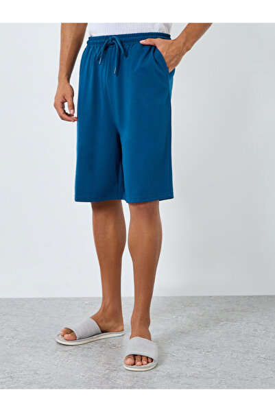 Styli Men Blue Oversized Lounge Shorts