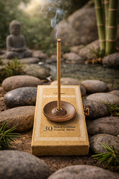 NO BRAND Tibetan Scented Sticks Sandalwood Aroma + Wooden Holder