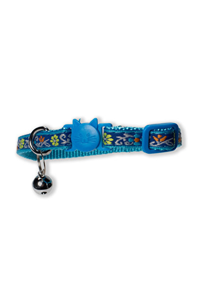 PisiMall Flower collar for cats, blue, 17-33 cm