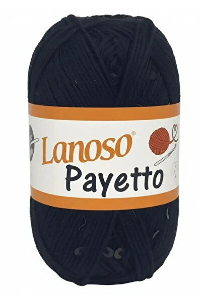 Lanoso Payetto Fantazi Pullu El Örgü İpi 50g - Siyah