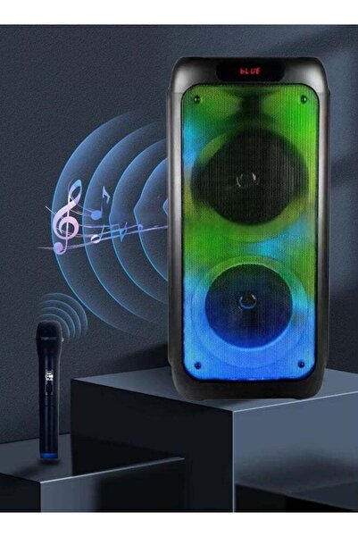 Aikenn Portable Party Speaker With Wireless Mic Powerful Sound Built-In DJ Li...