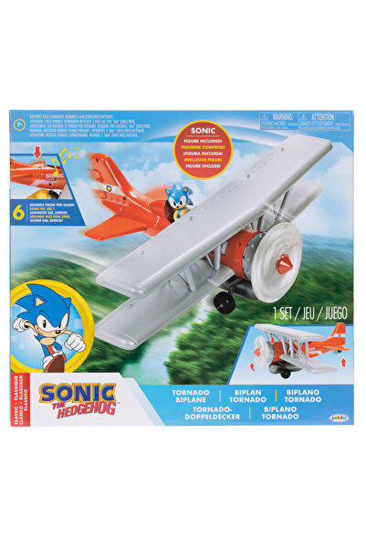 Jakks Set de joacă Sonic - Avion Tornado cu figurină, 6 cm
