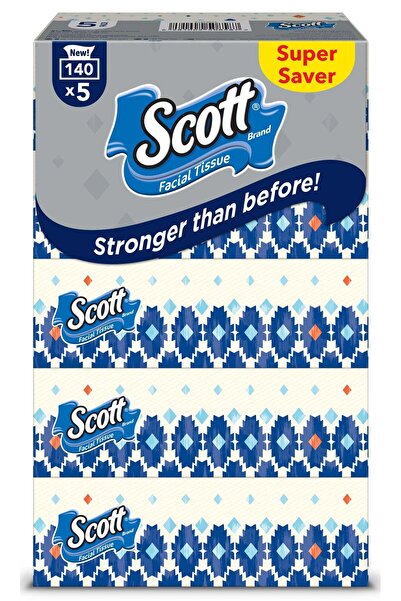 SCOTT Facial Tissue 140 Sheets 2 Ply Pack of 5