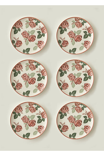 Bella Maison Rose Porselen 6'lı Servis Tabağı (26 cm)