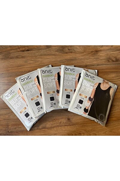 Anıt Pack of 5 Anthracite Color Bamboo Fabric Jacquard Breathable Undershirts