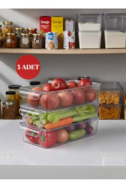 Store HGY HOME 3'lü Kapaklı Lüx Buzdolabı Organizeri 2250 ML - Midi 1