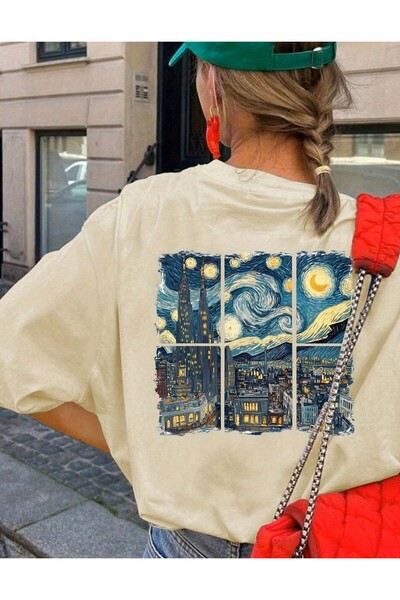 Mambo Μαύρο Blessed Written Oversize χτενισμένο βαμβακερό μπλουζάκι