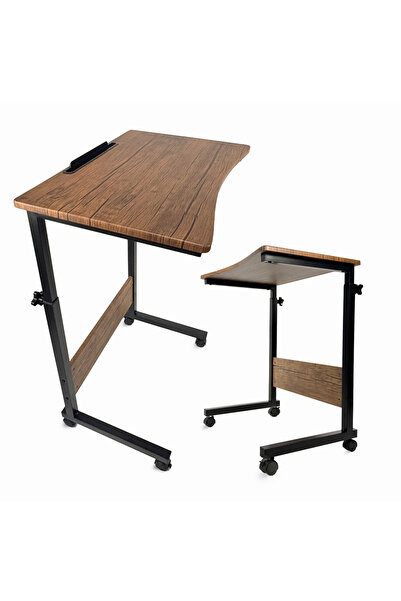 Kiwari Trek mobile desk, 60×40×95 cm, 5 kg, MDF/Metal/PVC, supports 30 Kg, Br...