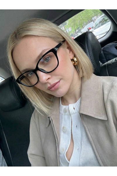 VEGA EYEWEAR Mavril Siyah Cat Eye Köşeli Çekik 54 Ekartman Metal Menteşeli As...