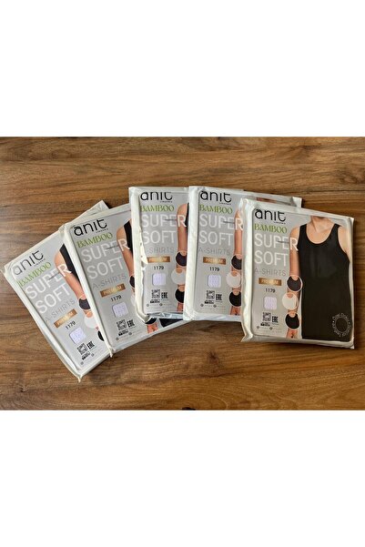 Anıt Pack of 5 White Color Bamboo Fabric Jacquard Breathable Undershirts