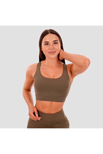 GymBeam Sutien sport decupat, măsliniu