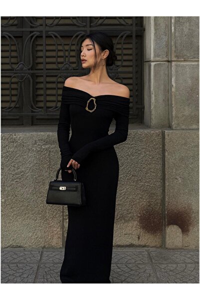 Cistern İstanbul Women's Buckled Madonna Collar Dress