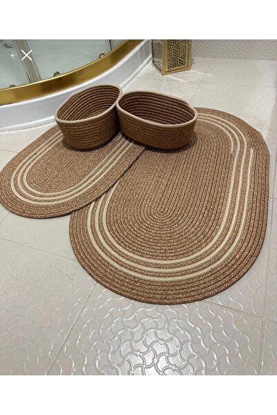 ModaCardin Jute, Wicker, Bathroom Mat Set, Bathroom, Set, Toilet Set