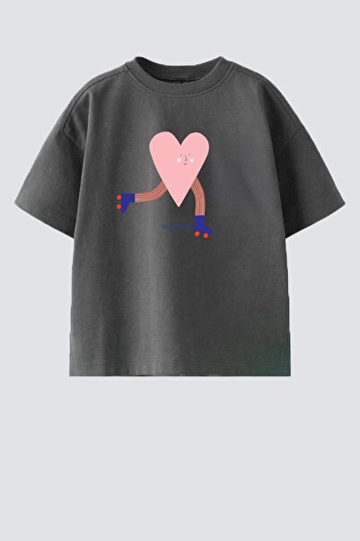 Monila Детска памучна тениска с принт на велосипед на врата