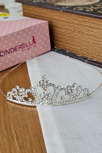 Cinderella Zircon Stone Girls' Princess Crown Silver Model9 - Birthday Party ...