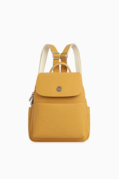 CENGİZ PAKEL حقيبة ظهر نسائية منقوشة - 7324G - خردل