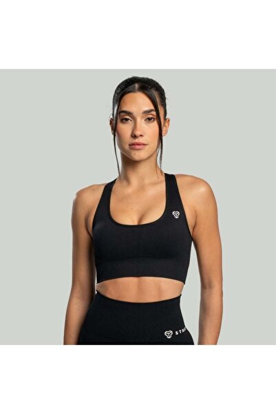 GymBeam Sutien sport fără cusături, negru - STRIX
