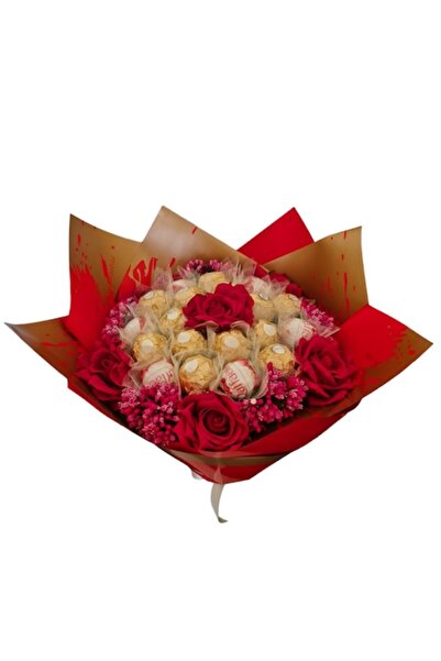 Buchetul dulce Sweet bouquet of Raffaello and Ferrero Rocher chocolate pralin...