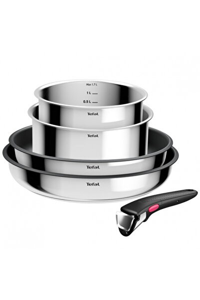 TEFAL Set de tigăi și oale L881S504, 5 buc., oțel inoxidabil, titan antiadere...