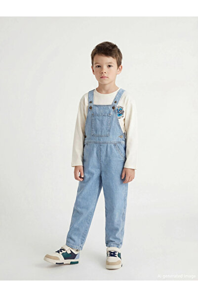 LC Waikiki LCW Kids Indigo Kare Yaka Erkek Çocuk Jean Salopet