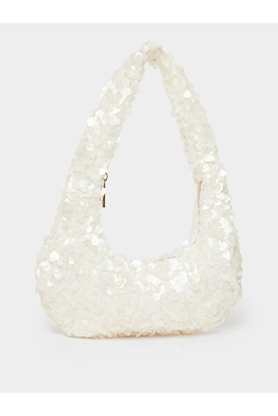 Styli White Sequin Shoulder Bag