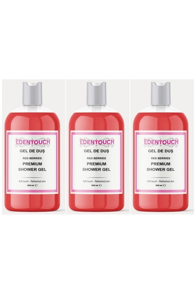 clarsanit SET 3 BUCĂȚI - Gel de duș EdenTouch 400 ml - Fructe de pădure roșii