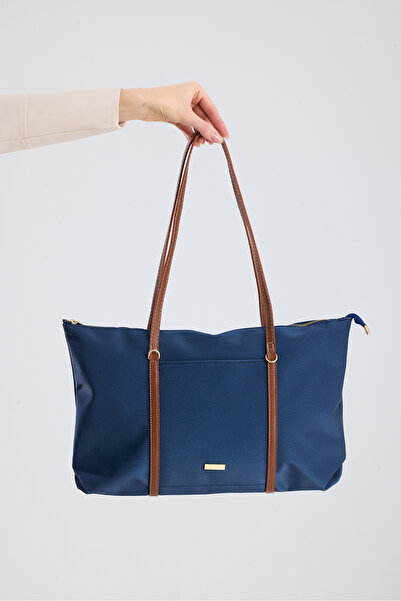 Zuna Studio Geantă de umăr pentru femei Isola, albastru marin, cu dungi, impe...