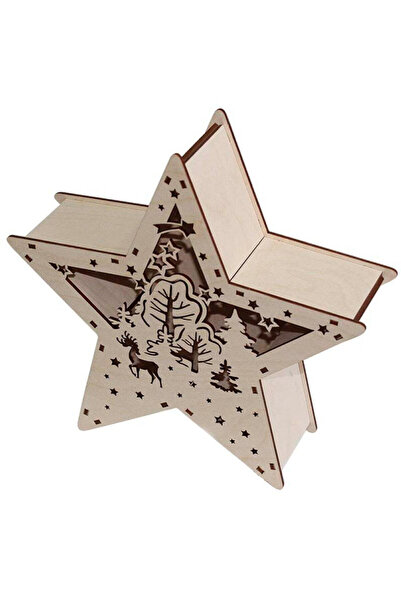 Amco Decorative box with Christmas motifs in the shape of a star 250x240x70 mm