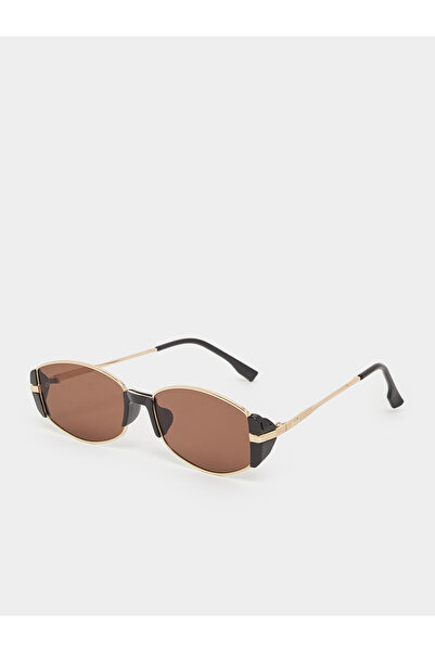 Styli Tan Oval Sunglasses