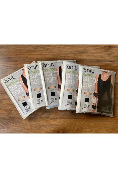 Anıt Pack of 5 Navy Blue Color Bamboo Fabric Jacquard Breathable Undershirts