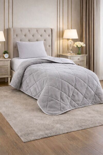 CARYUM "With a Gift" Double-Sided 195X215 Luxury Welsoft Quilt Blue