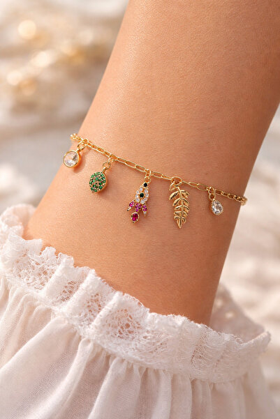 DARENT COLLECTİON Gold Renk Charm Detaylı Bileklik – Zarif ve Şık Tasarım
