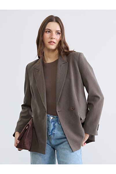 LC Waikiki Sparkling Choices Double Breasted Roba Collar Women's Blazer Jacke...