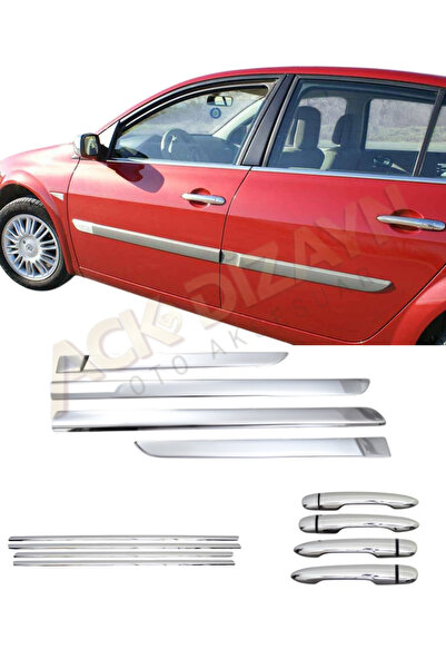 ACK Dizayn RENAULT MEGANE 2 SEDAN 3'LÜ KROM YAN SET (YAN KAPI ÇITASI-KAPI KOL...
