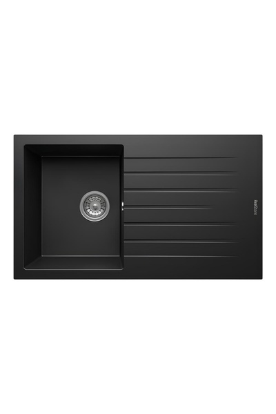 RealStone P004 TROYA 86 SİYAH GRANİT EVYE TEZGAHA SIFIR (860X500) & TEZGAH ÜS...
