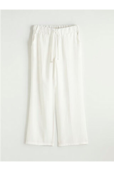 LC Waikiki M1 Season Ecru Elastic Waist Women's Trousers