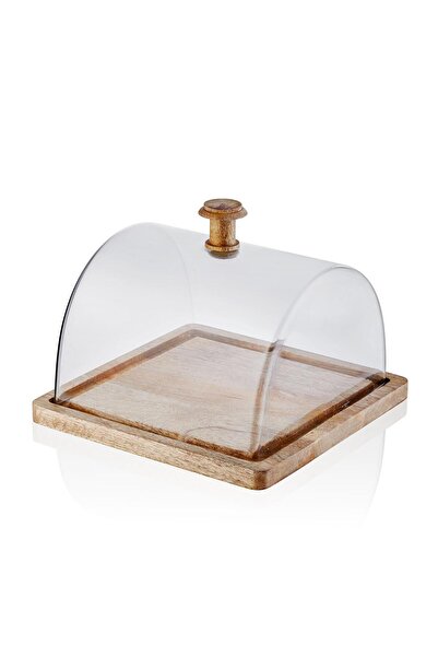 The Mia Madera Dikdörtgen Kek Saklama Fanusu 18x24x24 cm