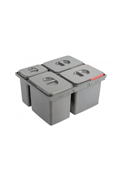 GTV MULTINO Trash Can, 600 mm, 3 x 15 L + 1 x 7 L, Anthracite