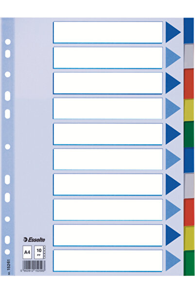 Esselte Divizoare index din plastic, 10 culori