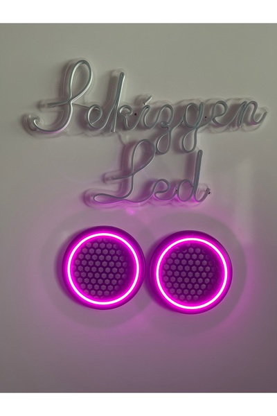 sekizgen led 20 CM IŞIKLI MİDRANGE KAPAK PEMBE 2 ADET